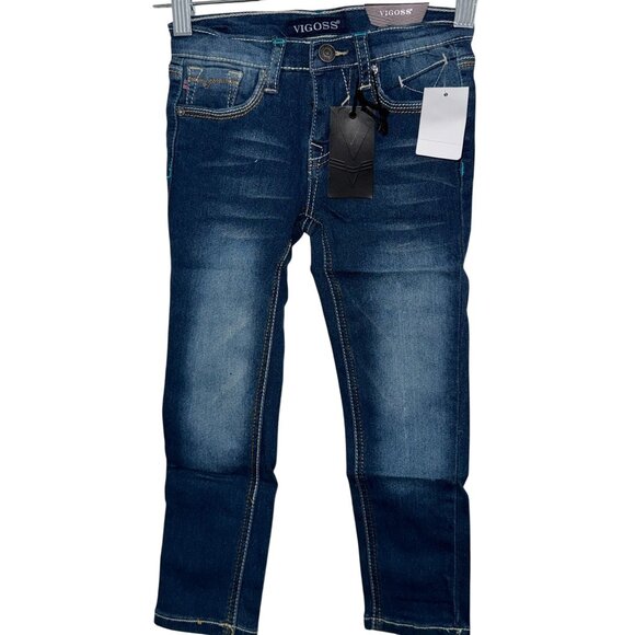 Vigoss Girls Skinny Jeans Size 4 The Jagger Dark Wash Denim Stretch Fit Cotton B - Picture 1 of 6